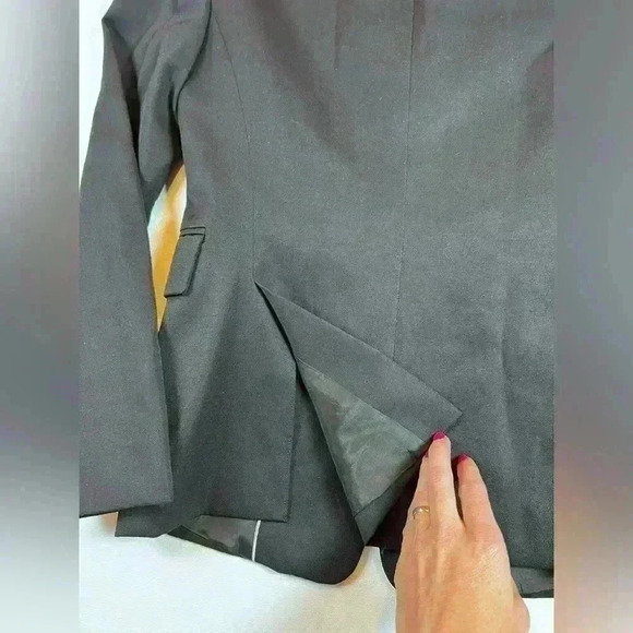 J Crew womens size 0 wool 3 button blazer jacket black classy business tailored - Picture 9 of 10
